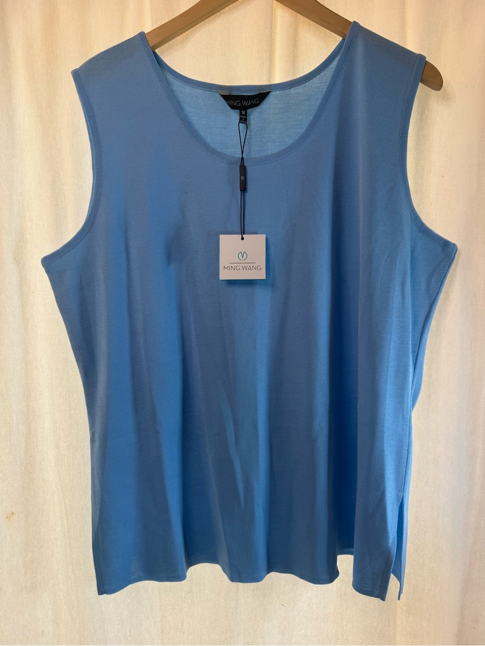 💙Ming Wang Blue Sleeveless Scoop Neck Tank💙
